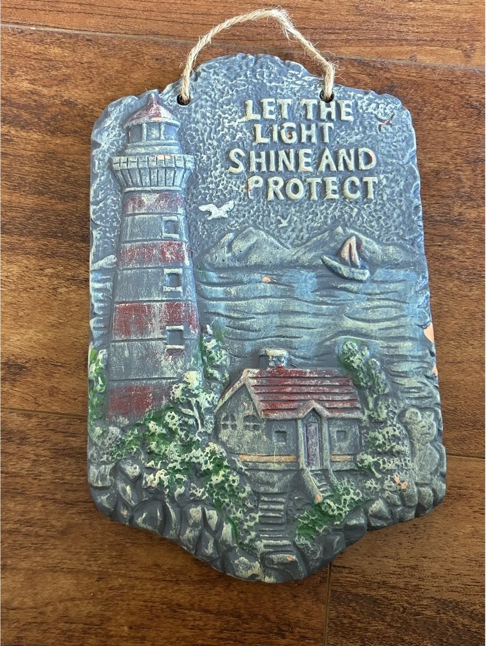 Decorative Lighthouse Wall Plaque with Inspirational Quote